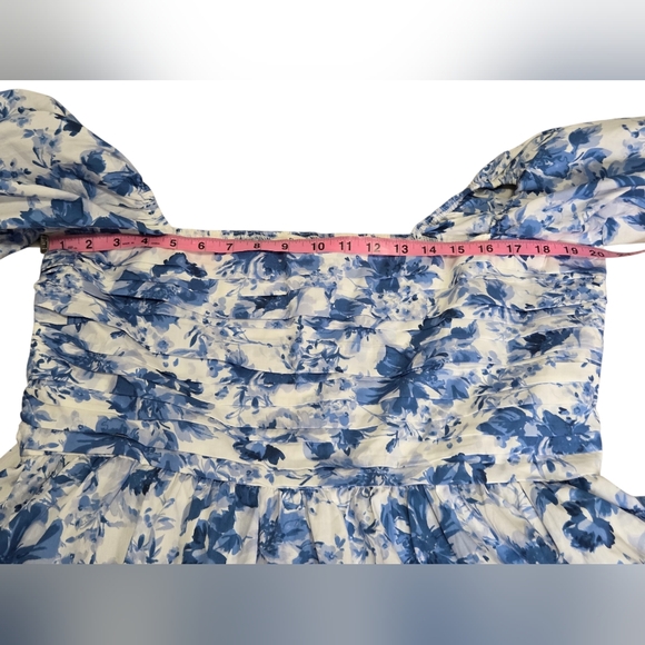 Abercrombie & Fitch NWT Emerson Poplin Puff Sleeve Midi Dress Blue- Size XL - Picture 4 of 7